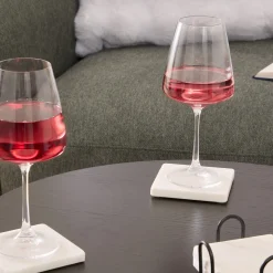 Juego de 4 posavasos blanco de mármol 10cm