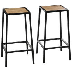 Juego de 2 taburetes de bar ALIAJ negro