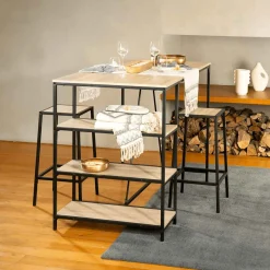 Juego de 2 taburetes de bar ALIAJ negro