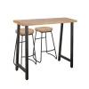 Juego De Bar Hazel Mesa Y 2 Taburetes De Madera