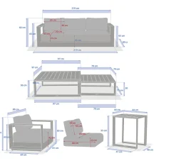 Juego de jardín ALLURE gris oscuro