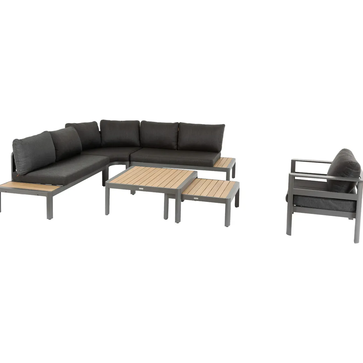 Juego de jardín angular PARADIZE gris oscuro