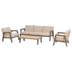 Juego de jardín AXIOME praliné beige 5 plazas