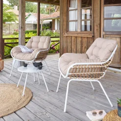 Juego de jardín PAOPAO blanco 2 plazas