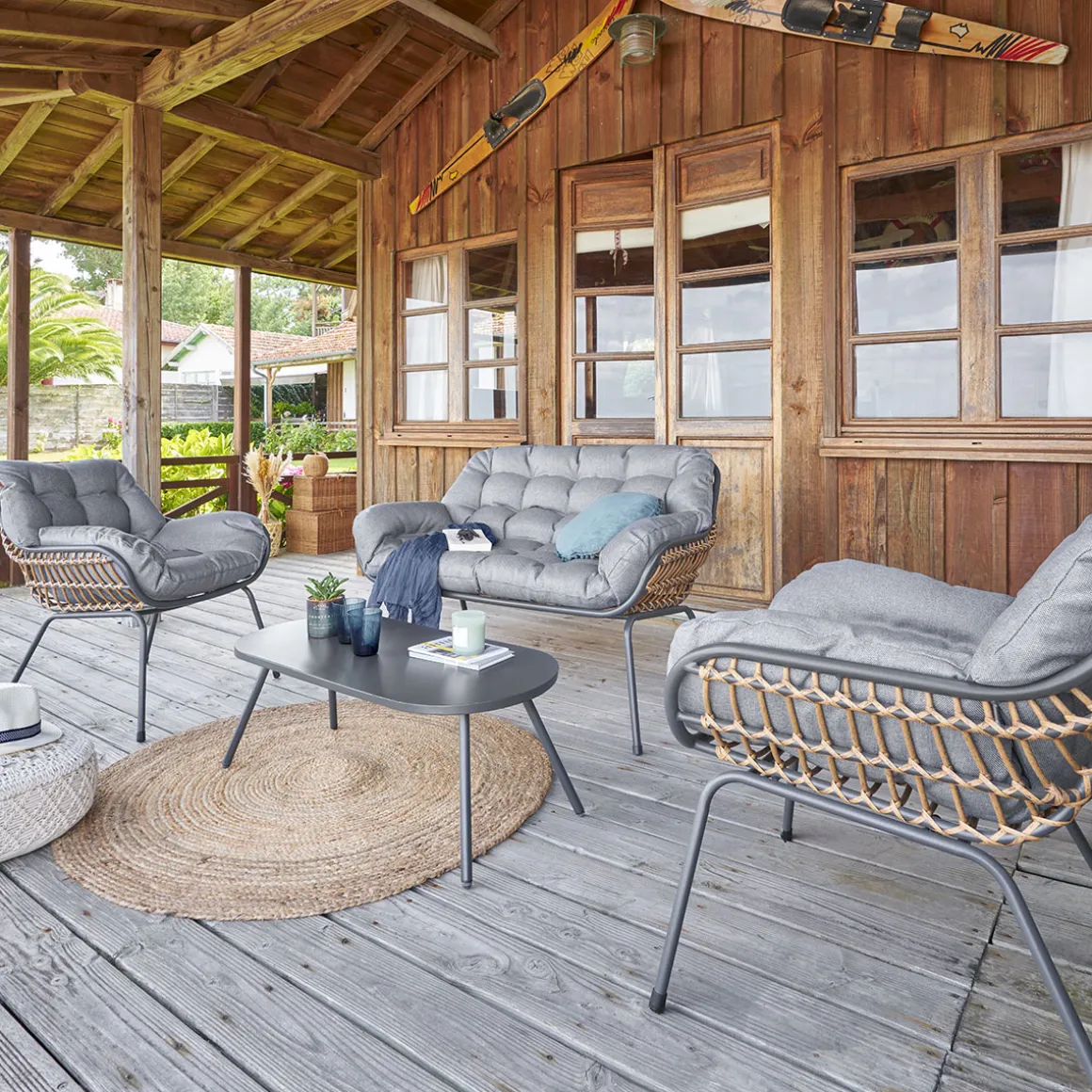 Juego de Jardín PAOPAO gris graphite 4 plazas