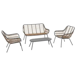 Juego de Jardín PAOPAO gris graphite 4 plazas