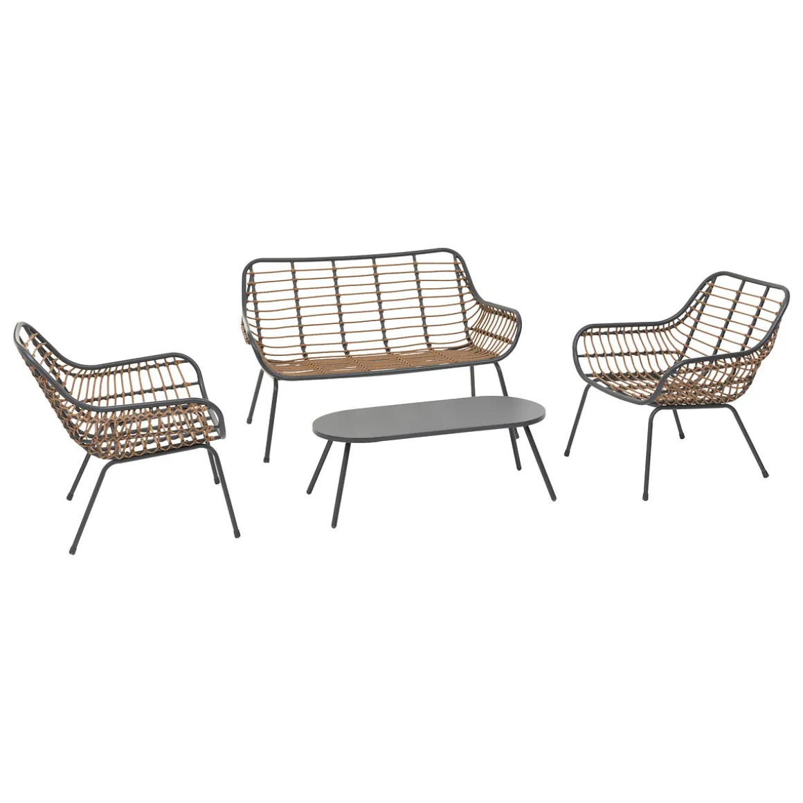 Juego de Jardín PAOPAO gris graphite 4 plazas