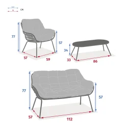 Juego de Jardín PAOPAO gris graphite 4 plazas
