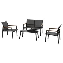 Juego de jardín RELAX 4 plazas gris oscuro