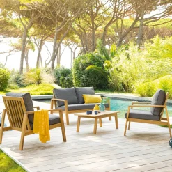 Juego de jardín TIWI de madera acacia