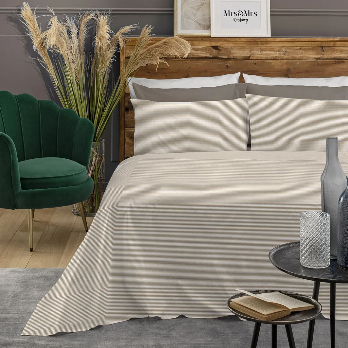 Juego de sábanas y 2 fundas de almohadas MALAKITE