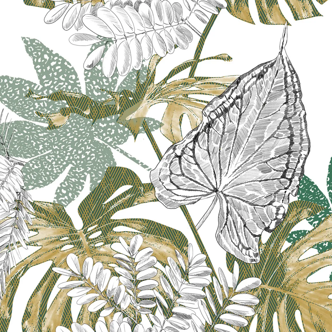 Juego funda nórdica y 2 fundas almohadas MONSTERA