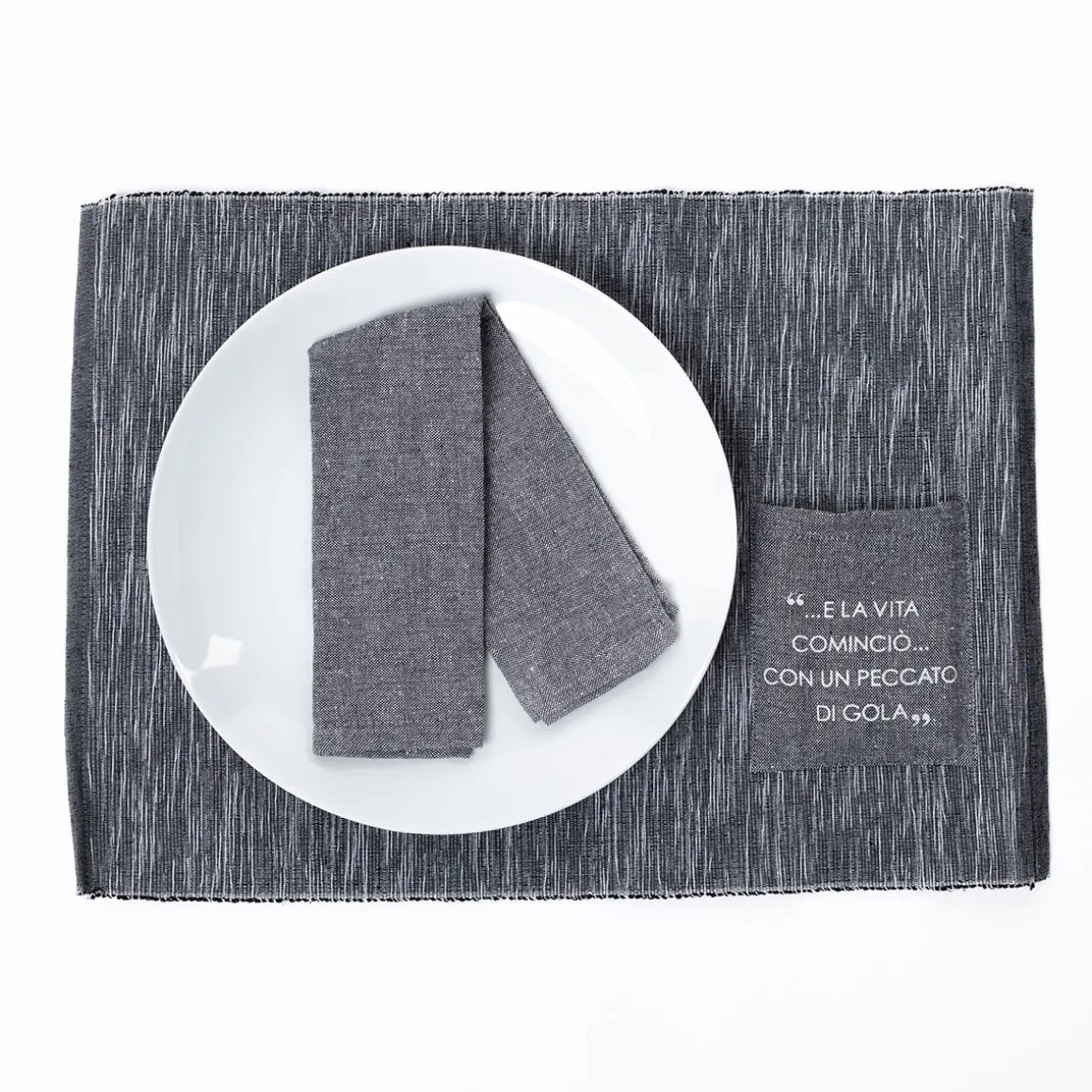 Juego individual con bolsa cubiertos y servilleta