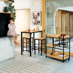 Juego Mesa Bar Nattes y 2 Taburetes
