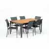 Juego mesa FIELDFARE extensible y 6 sillas PIAZZA