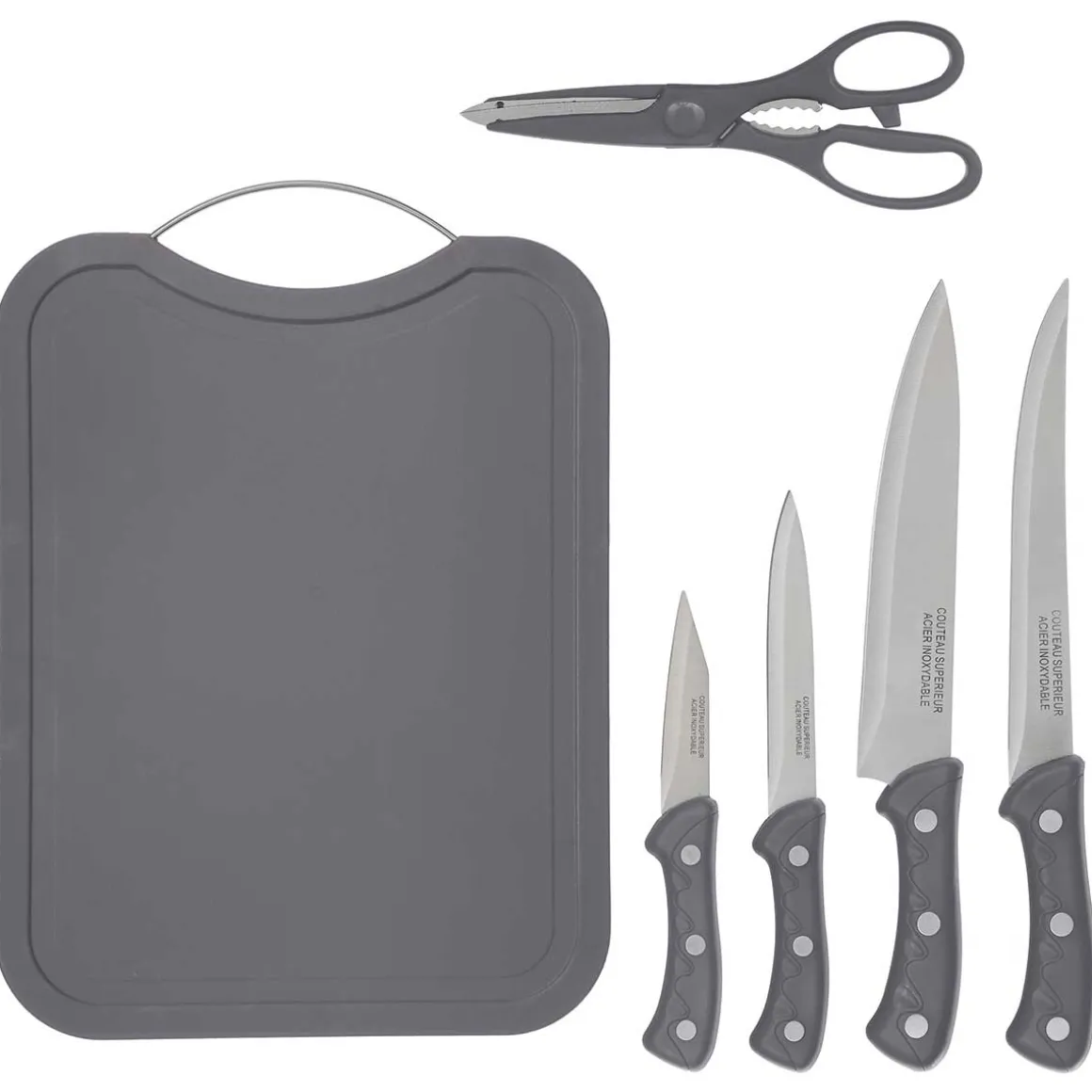 Juego Tabla De Cortar+4 Cuchillos