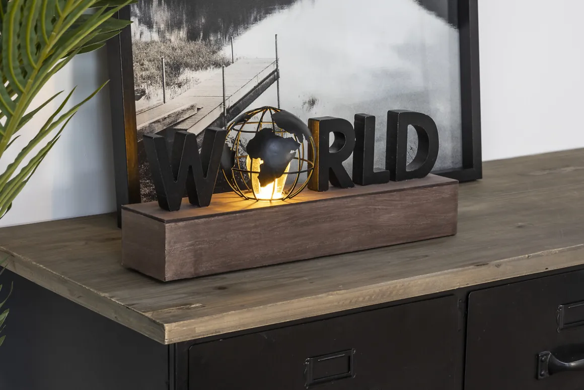 Led Decorativo World 38x15.5x10Cm