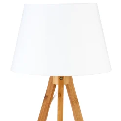 Lámpara De Mesa Bahi Blanca Bambú 55Cm