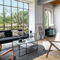 Lámpara De Mesa Blanca C/Madera 46Cm