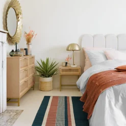 Lámpara De Mesa De Metal Dorada Con Base De Mármol