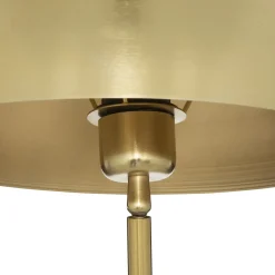 Lámpara De Mesa De Metal Dorada Con Base De Mármol