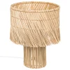 Lámpara De Mesa De Rafia Beige Yoni