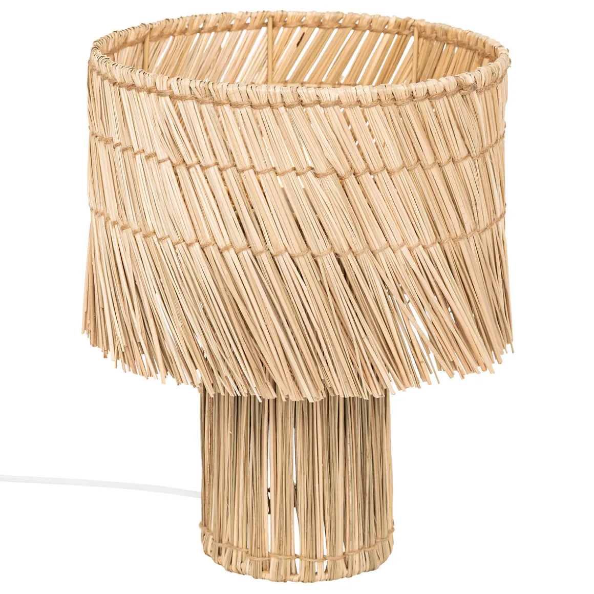 Lámpara De Mesa De Rafia Beige Yoni