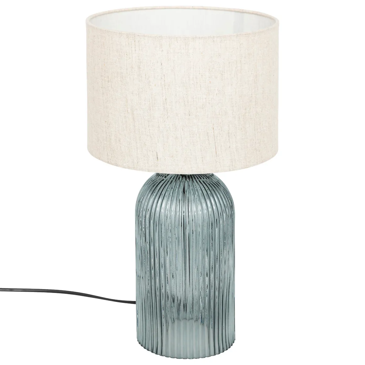 Lámpara De Mesa De Vidrio Azul Mati