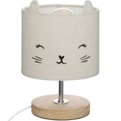 Lámpara De Mesa Deco Gato Gris