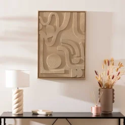 Lámpara De Mesa Noly Beige De Cerámica