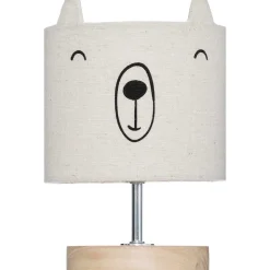 Lámpara de mesa oso color lino 21x15cm