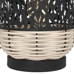 Lámpara De Mesa Ratán Y Metal 18x30Cm