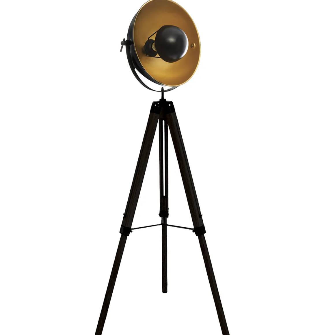 Lámpara De Pie Lathi Negra Y Dorada 156.5x65x57Cm