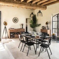 Lámpara De Pie Lathi Negra Y Dorada 156.5x65x57Cm