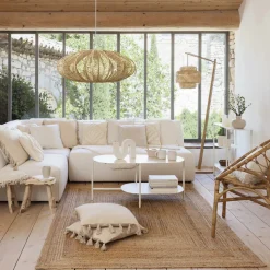 Lámpara De Pie Liby Beige Bambú 64x173Cm