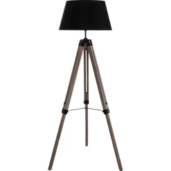 Lámpara De Pie Runo Negra Trípode 145Cm
