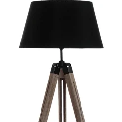 Lámpara De Pie Runo Negra Trípode 145Cm