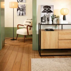 Lámpara de pie TOBIE negra 150cm