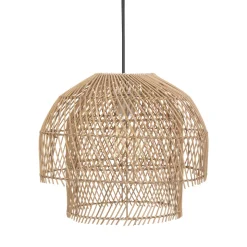 Lámpara De Techo Kery Beige De Rattan