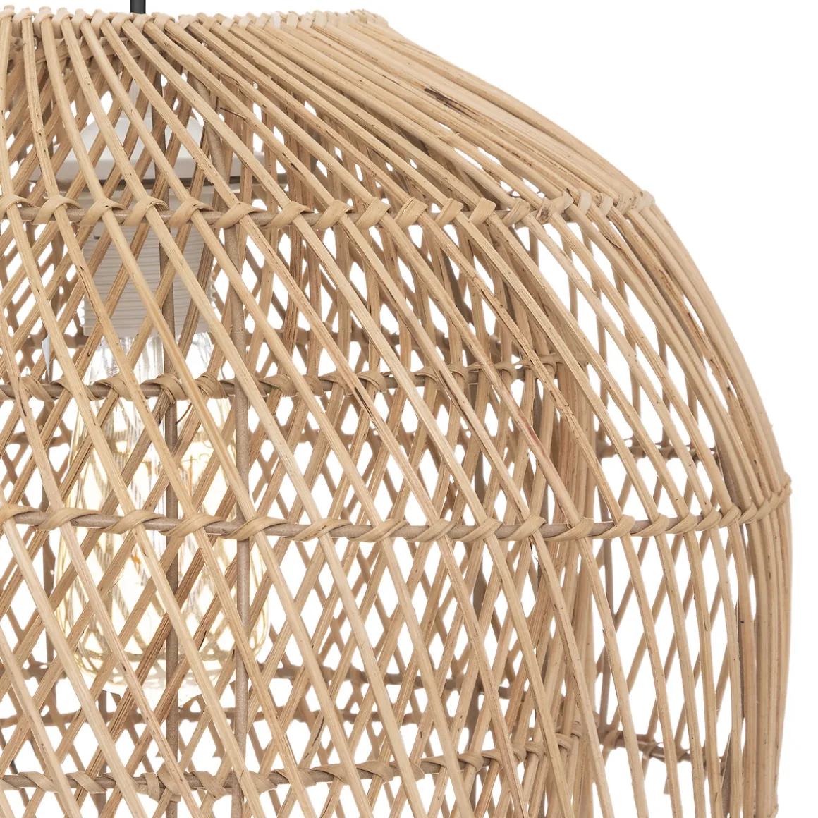 Lámpara De Techo Kery Beige De Rattan