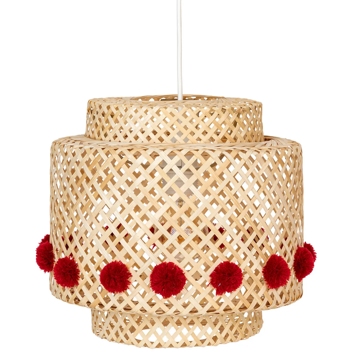 Lámpara De Techo Liby Con Pompones 28cm