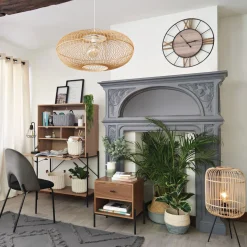 Lámpara De Techo Loren De Bambú 60x25Cm