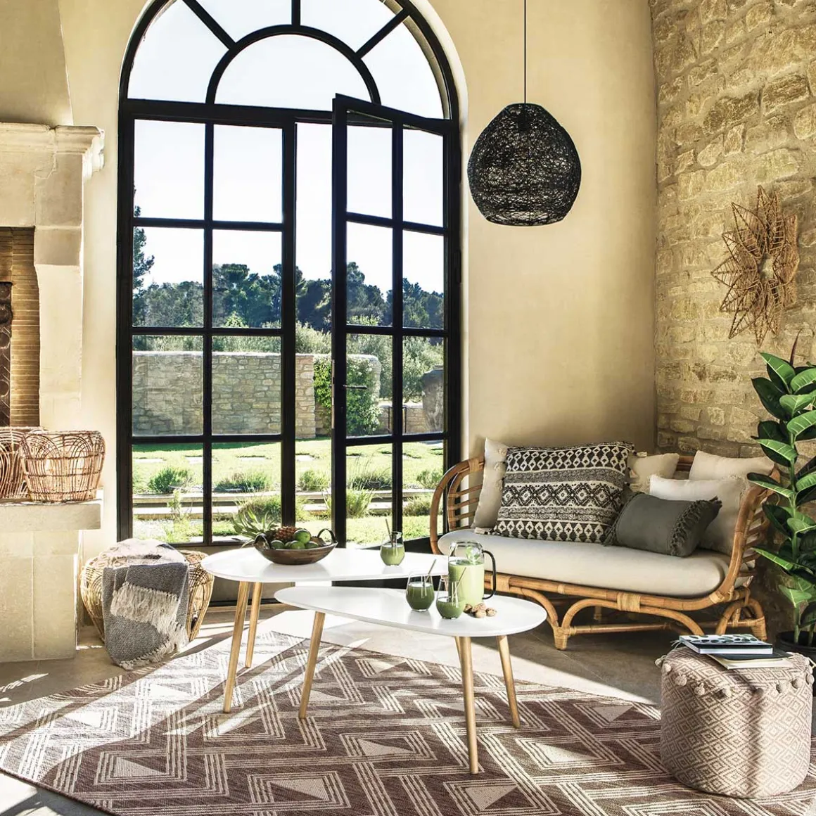 Lámpara De Techo Mona Negra 34x35Cm