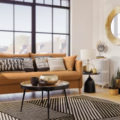 Lámpara Mesa Kais Base Champán De Metal Martillado