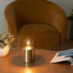 Lámpara Saba Dorada De Metal 9x10.5Cm