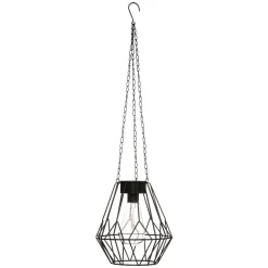 Lámpara Solar Colgante Negra 19x20.5Cm