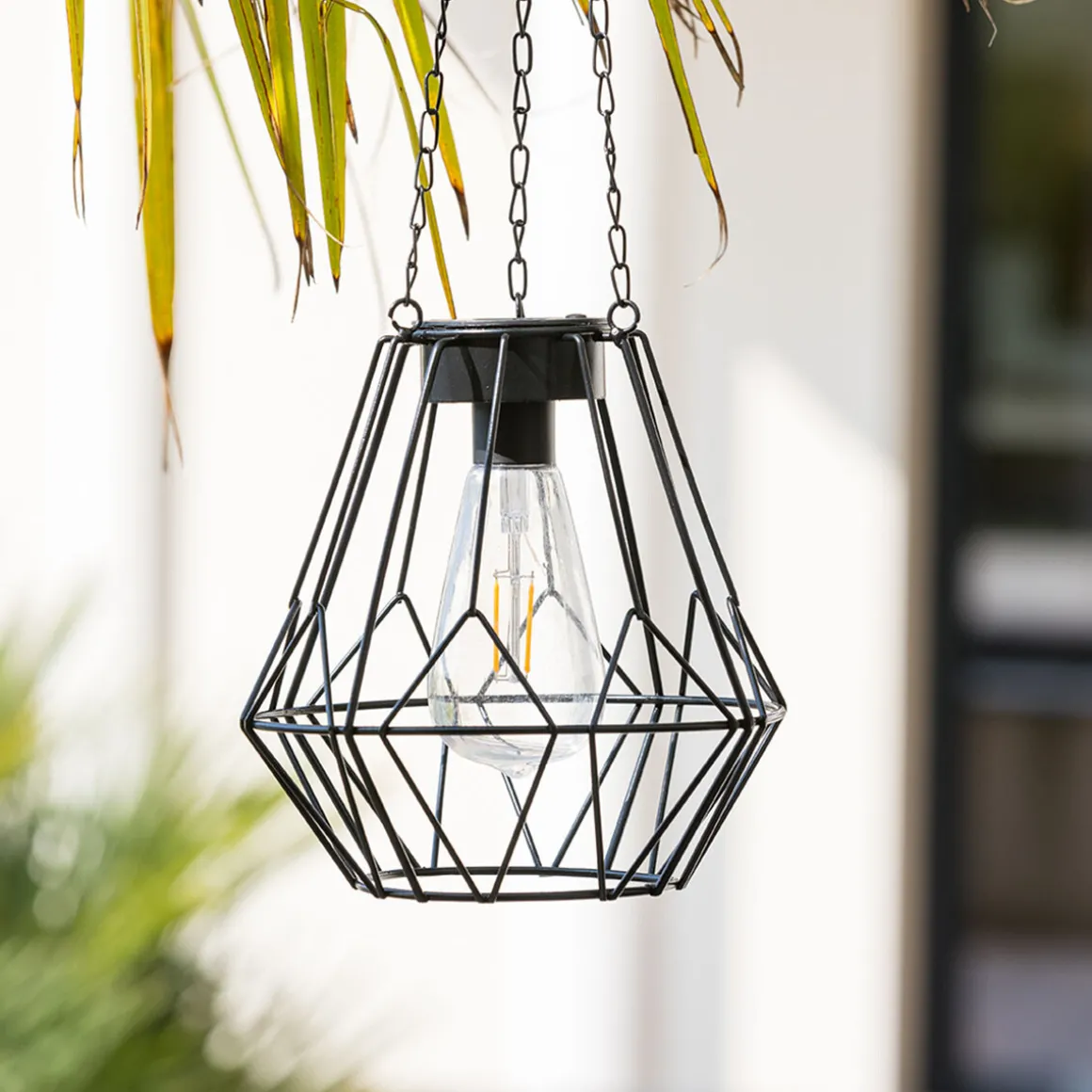 Lámpara Solar Colgante Negra 19x20.5Cm