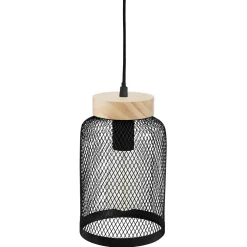 Lámpara Techo Zely Metal Madera 15x24Cm