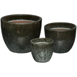 Maceta Cerámica Verde Tam. 3/3 37x30Cm