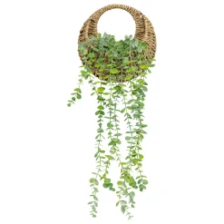 Maceta Colgante Con Eucalipto Artificial